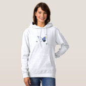 Blaues Herz Schmetterling Kapuzenpullover Hoodie (Vorne ganz)
