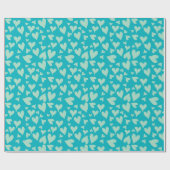 Blaues Herz - Valentine Wrapping Paper Geschenkpapier (Flach)