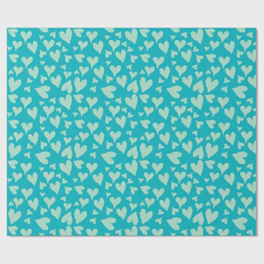 Blaues Herz - Valentine Wrapping Paper Geschenkpapier (Flach)