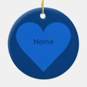 Blaues Herz Valentinische Zierdekoration Keramikornament (Hinten)