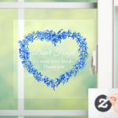 Blaues Herz vergiss, dass ich nicht die Hände wasc Fensteraufkleber (Zuhause)