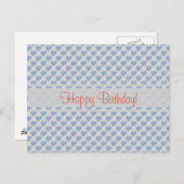 Blaues Herz zum Geburtstag glücklich! Postkarte (Vorne/Hinten)