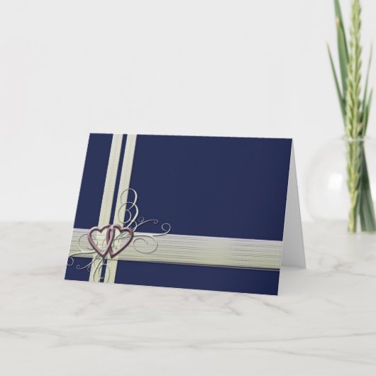 Blaues Herzdesign Dankeskarte (Vorderseite)