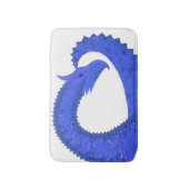 Blaues Herzdrachen in Weiß Badematte (Vorderseite Vertikal)