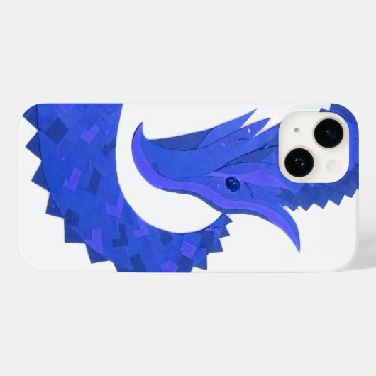 Blaues Herzdrachen in Weiß Case-Mate iPhone Hülle (Rückseite (Horizontal))