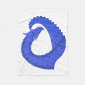 Blaues Herzdrachen in Weiß Fleecedecke (Vorderseite)