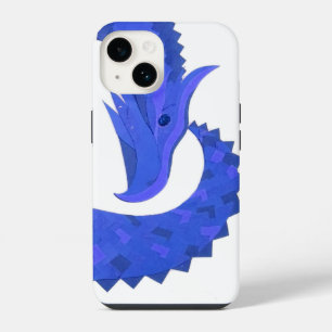 Blaues Herzdrachen in Weiß iPhone 14 Hülle