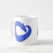 Blaues Herzdrachen in Weiß Kaffeetasse (Vorderseite Links)