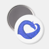 Blaues Herzdrachen in Weiß Magnet (Vorderseite/Rückseite)
