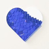 Blaues Herzdrachen in Weiß Notizblock (Rückseite)