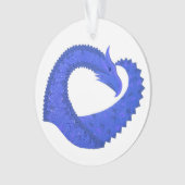 Blaues Herzdrachen in Weiß Ornament (Vorderseite)