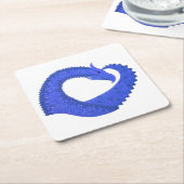 Blaues Herzdrachen in Weiß Rechteckiger Pappuntersetzer (angewinkelt)