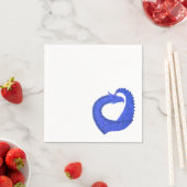 Blaues Herzdrachen in Weiß Serviette (Beispiel)