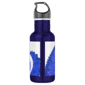 Blaues Herzdrachen in Weiß Trinkflasche (Rückseite)