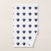 Blaues Herzmuster Badhandtuch Set (Handtuch)