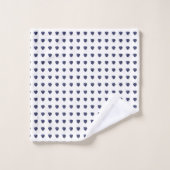 Blaues Herzmuster Badhandtuch Set (Waschlappen)