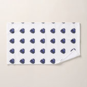 Blaues Herzmuster Badhandtuch Set (Handtuch)