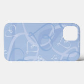 Blaues Herzmuster Case-Mate iPhone Hülle (Rückseite (Horizontal))