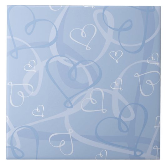 Blaues Herzmuster Fliese (Vorderseite)