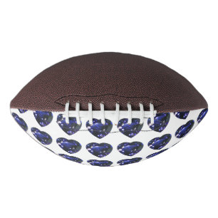 Blaues Herzmuster Football