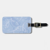 Blaues Herzmuster Gepäckanhänger (Vorderseite horizontal)