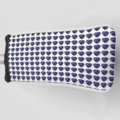 Blaues Herzmuster Golf Headcover (Vorderseite)