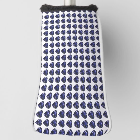 Blaues Herzmuster Golf Headcover (Rotieren 90)