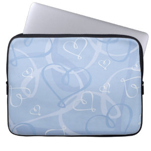 Blaues Herzmuster Laptopschutzhülle