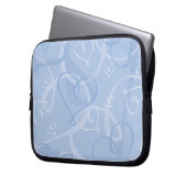Blaues Herzmuster Laptopschutzhülle (Vorderseite Links)