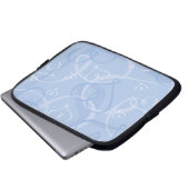 Blaues Herzmuster Laptopschutzhülle (Vorne Knopf)