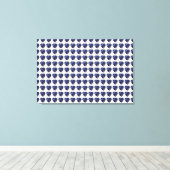Blaues Herzmuster Leinwanddruck (Insitu (Holzboden))