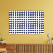 Blaues Herzmuster Leinwanddruck (Insitu (Wohnzimmer))