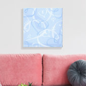 Blaues Herzmuster Leinwanddruck (Insitu (Wohnzimmer))