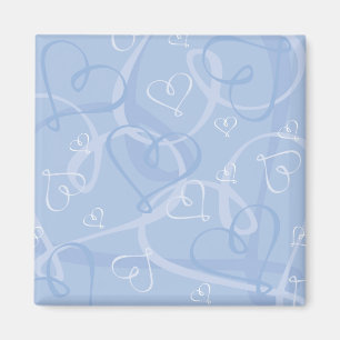 Blaues Herzmuster Magnet
