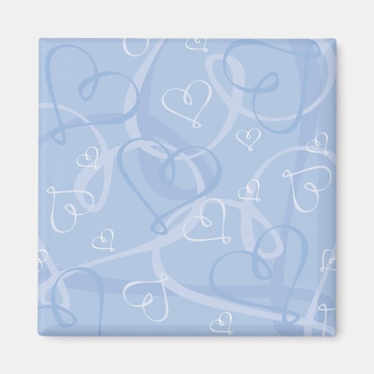 Blaues Herzmuster Magnet (Vorne)