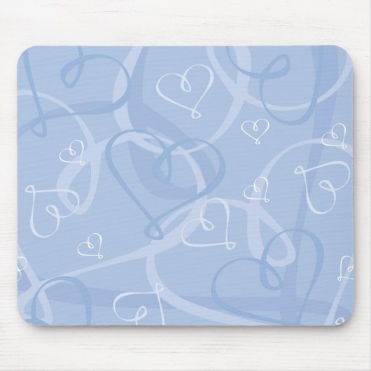 Blaues Herzmuster Mousepad (Vorne)