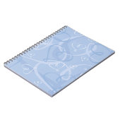 Blaues Herzmuster Notizblock (Linke Seite)