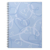 Blaues Herzmuster Notizblock (Vorderseite)