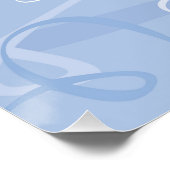 Blaues Herzmuster Poster (Ecke)