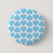Blaues Herzmuster, Romantik, Liebe Button (Vorderseite)
