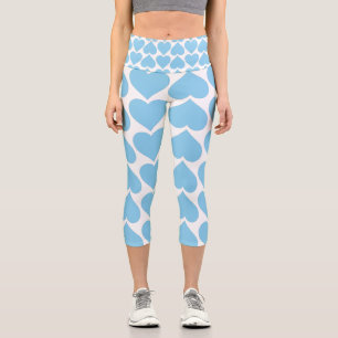 Blaues Herzmuster, Romantik, Liebe Capri Leggings
