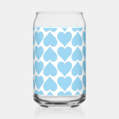 Blaues Herzmuster, Romantik, Liebe Dosenglas (Vorderseite)