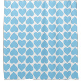 Blaues Herzmuster, Romantik, Liebe Duschvorhang (Vorderseite)