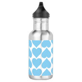 Blaues Herzmuster, Romantik, Liebe Edelstahlflasche (Rechts)