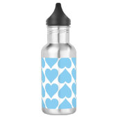 Blaues Herzmuster, Romantik, Liebe Edelstahlflasche (Links)