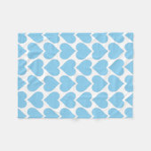 Blaues Herzmuster, Romantik, Liebe Fleecedecke (Vorderseite (Horizontal))