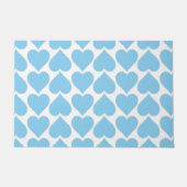Blaues Herzmuster, Romantik, Liebe Fußmatte (Vorderseite)