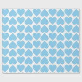 Blaues Herzmuster, Romantik, Liebe Geschenkpapier (Flach)