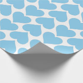 Blaues Herzmuster, Romantik, Liebe Geschenkpapier (Ecke)