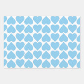 Blaues Herzmuster, Romantik, Liebe Geschenkpapier Set (Vorderseite 2)